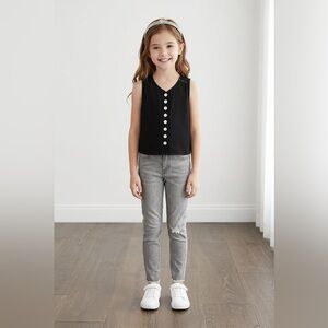 Joe's Jeans Girls Gray Skinny Distressed Knee Jeans